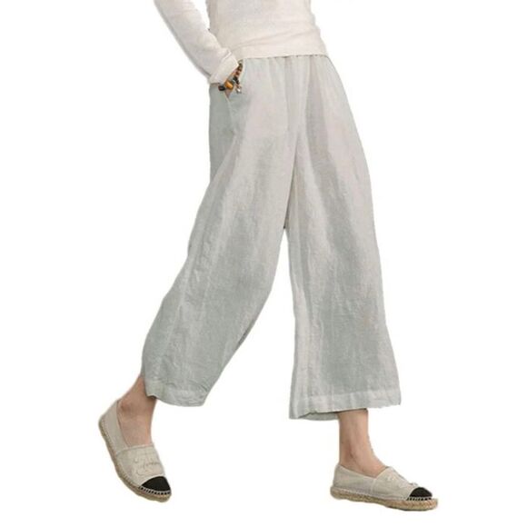 #300 HAPPILY GREY Rayon Wide Leg Pants - Picture 1 of 8